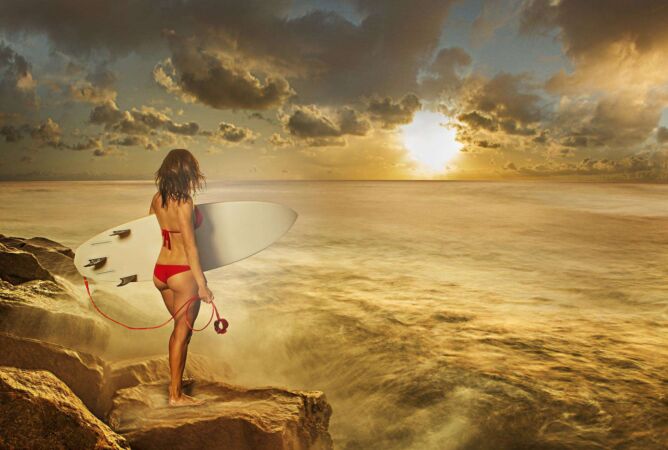 surfer bikini sunset action sport Photography surfer bikini sunset action sport Photography